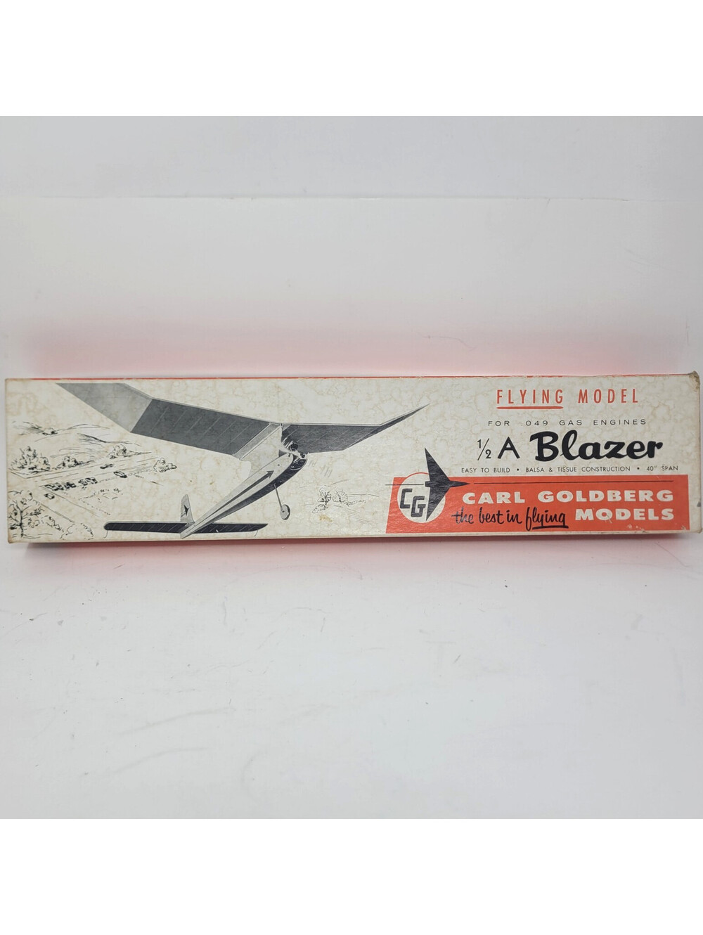 Vintage Carl Goldberg 1/2A Blazer Balsa Model Airplane Kit G1 40in Wingspan